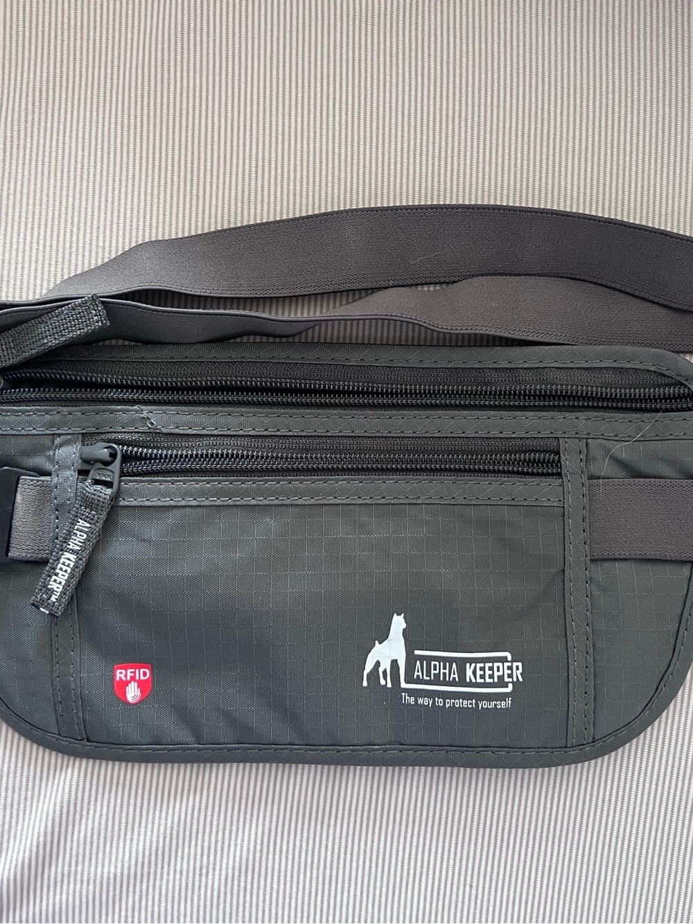 Black RFID Travel Waist Bag